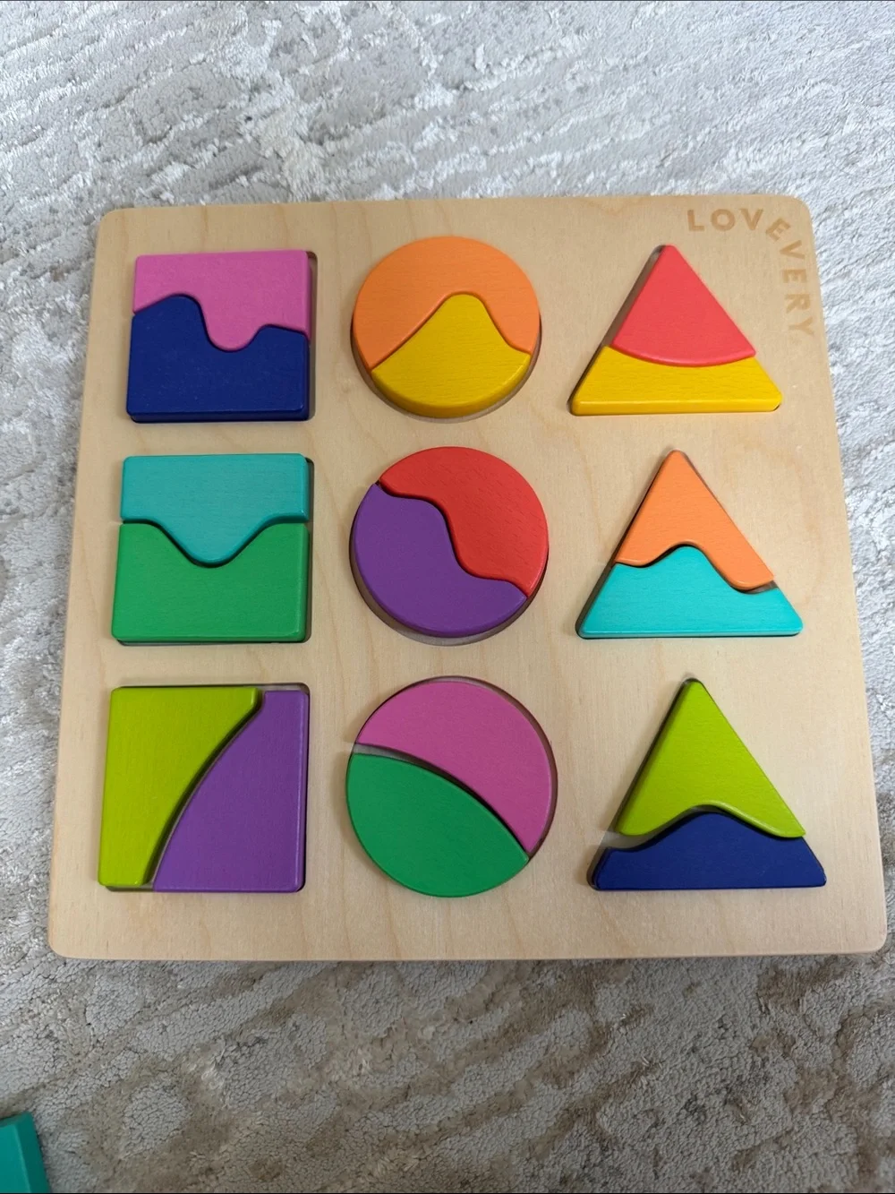 LOVEVERY  Wooden Shape Puzzle - Multicolor